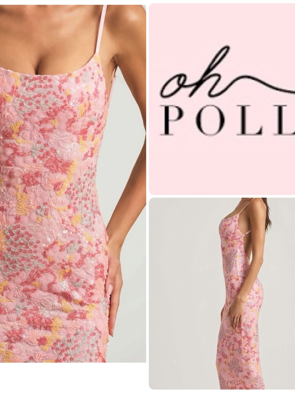 Oh Polly Pink Floral Maxi Dress